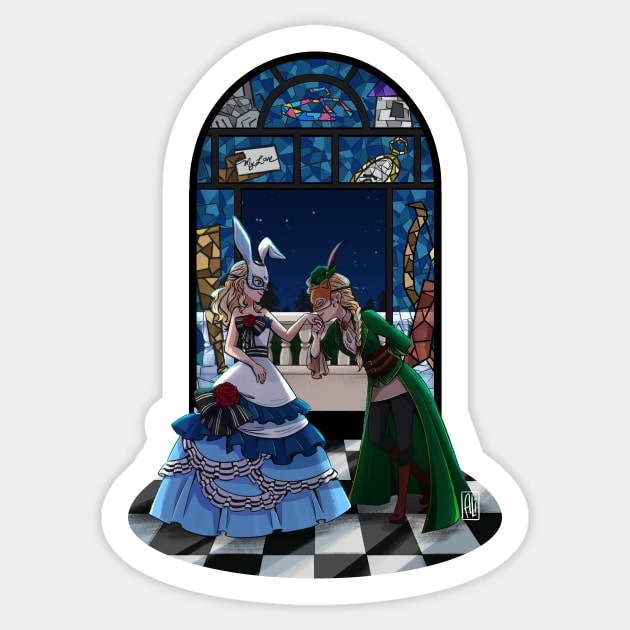 Alice & Robin (Cutout / Dark ver.) Sticker by artsy_alice